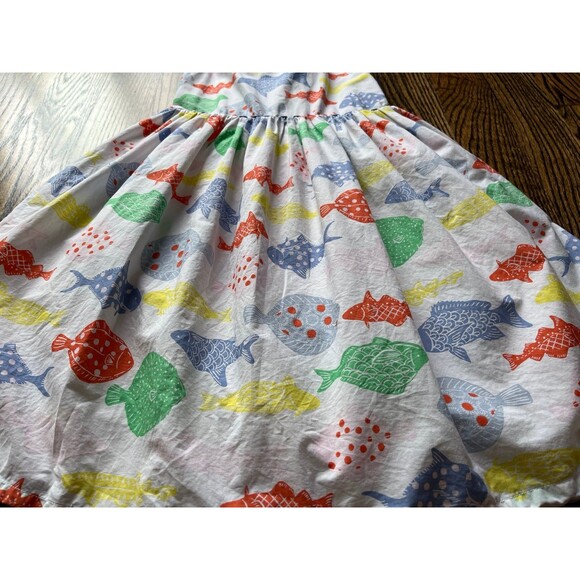 Mini Boden Smocking Fish Print Dress (9-10Y) - Picture 7 of 8